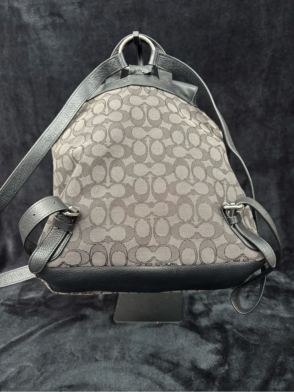 Coach Billie Backpack F54795 Signature Jacquard Canvas & Black
